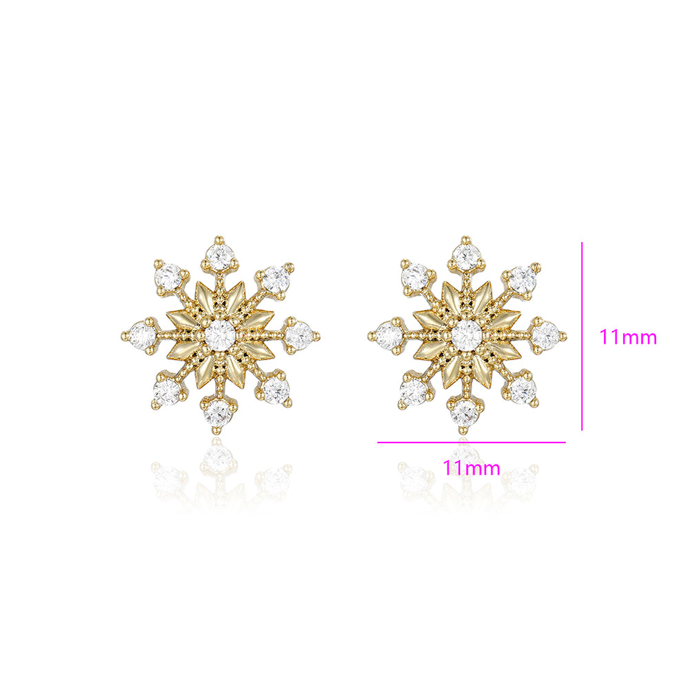 Pendientes de Aleación Bañado en Oro con Cristal Emporia® Blanco 3 