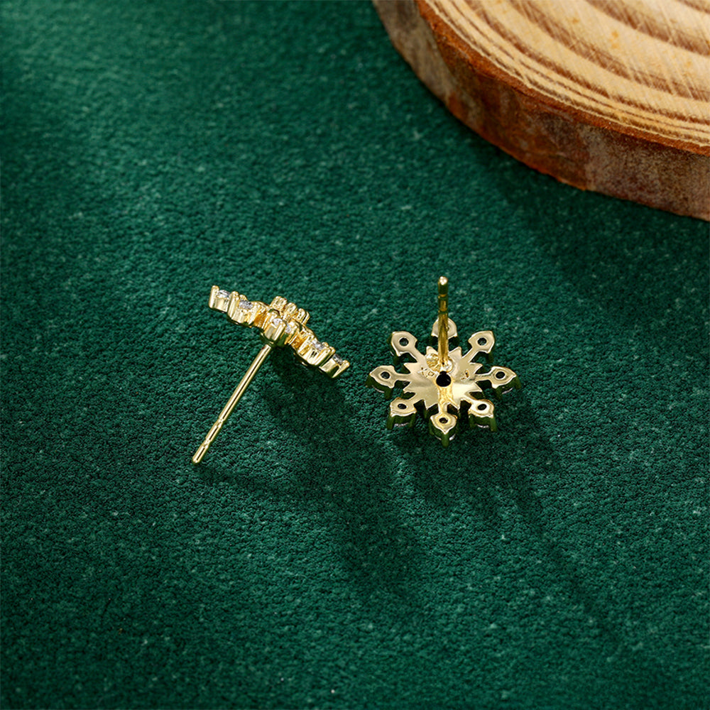 Pendientes de Aleación Bañado en Oro con Cristal Emporia® Blanco 7 