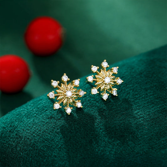 Pendientes de Aleación Bañado en Oro con Cristal Emporia® Blanco
