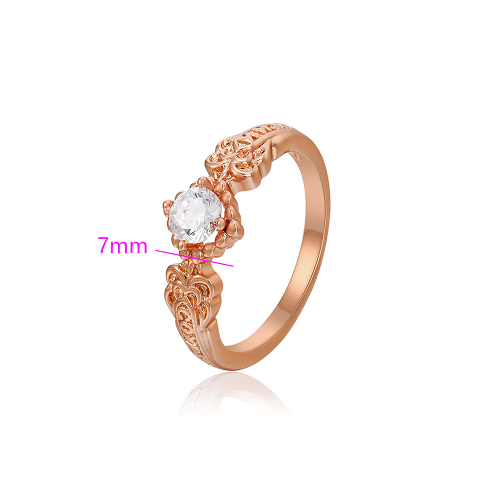 Anillo de Aleación Bañado en Oro con Cristal Emporia® Blanco