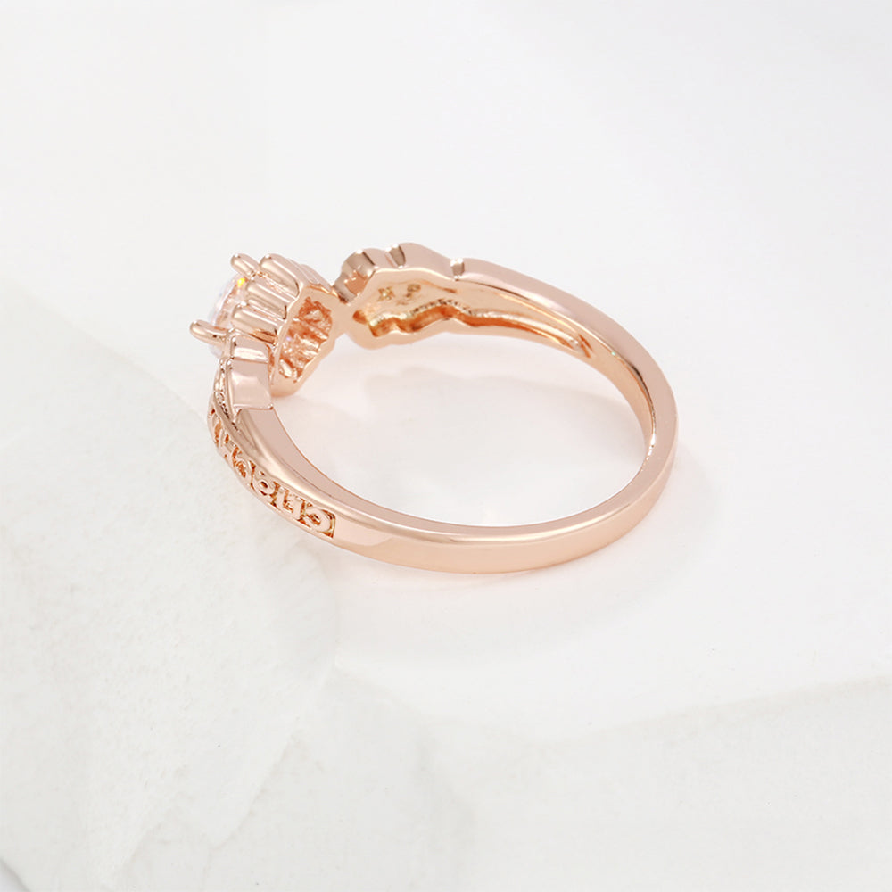 Anillo de Aleación Bañado en Oro con Cristal Emporia® Blanco