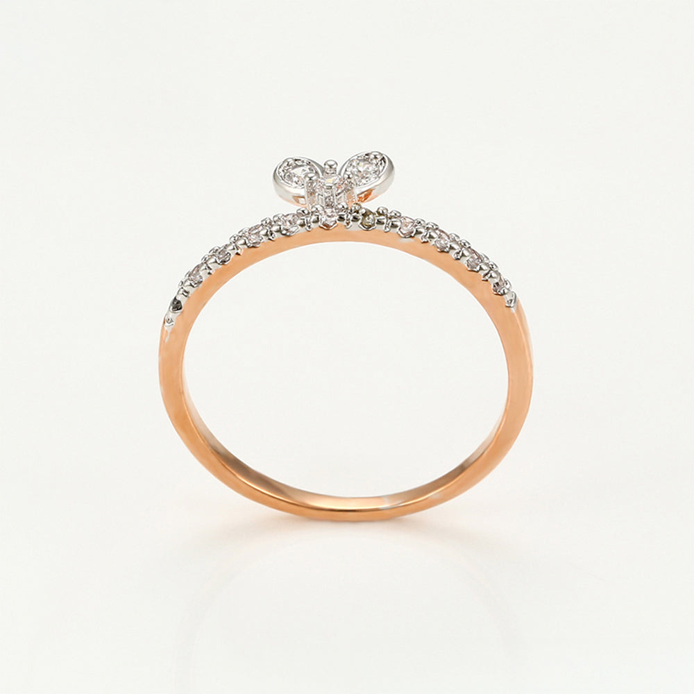 Anillo de Aleación Bañado en Oro con Cristal Emporia® Blanco