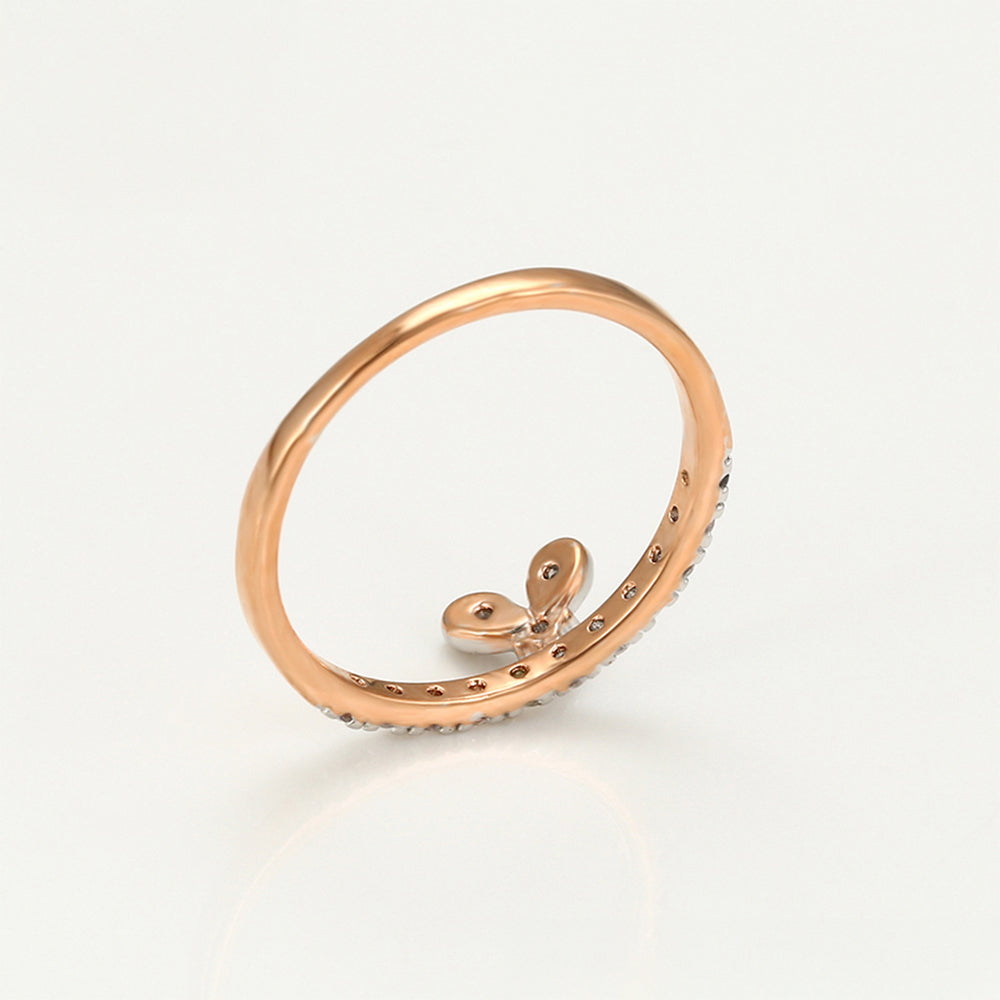 Anillo de Aleación Bañado en Oro con Cristal Emporia® Blanco 7 