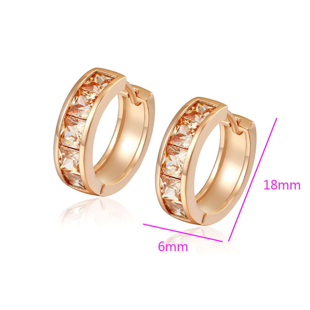 Pendientes de Aleación Bañado en Oro con Cristal Emporia® Blanco 3 