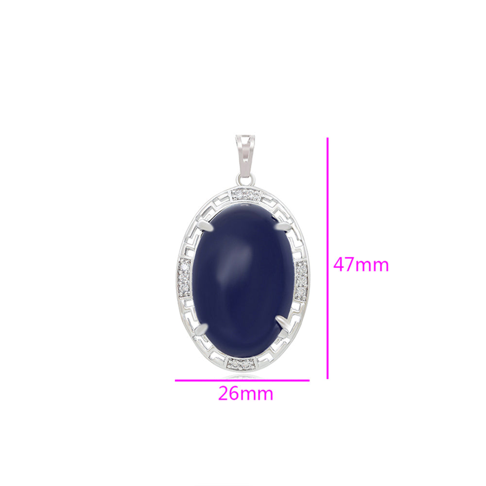 Colgante de Aleación Bañado en Oro con Cristal Emporia® Azul y Cristal Emporia® Blanco 2 