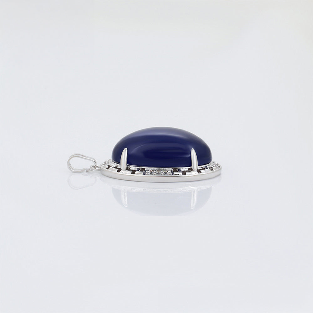 Colgante de Aleación Bañado en Oro con Cristal Emporia® Azul y Cristal Emporia® Blanco 5 