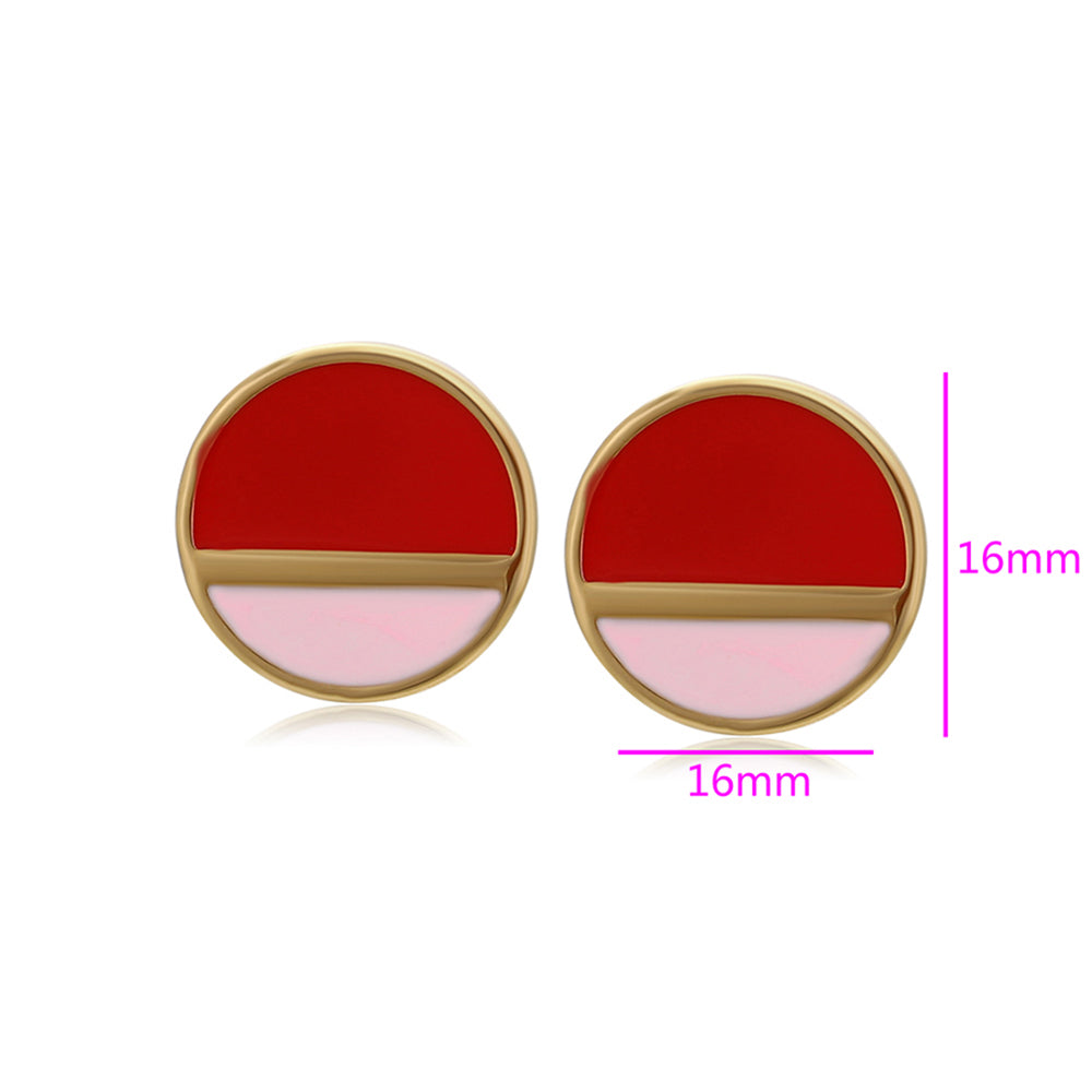 Pendientes de Aleación Bañado en Oro con Cristal Emporia® Rojo y Cristal Emporia® Rosa 3 