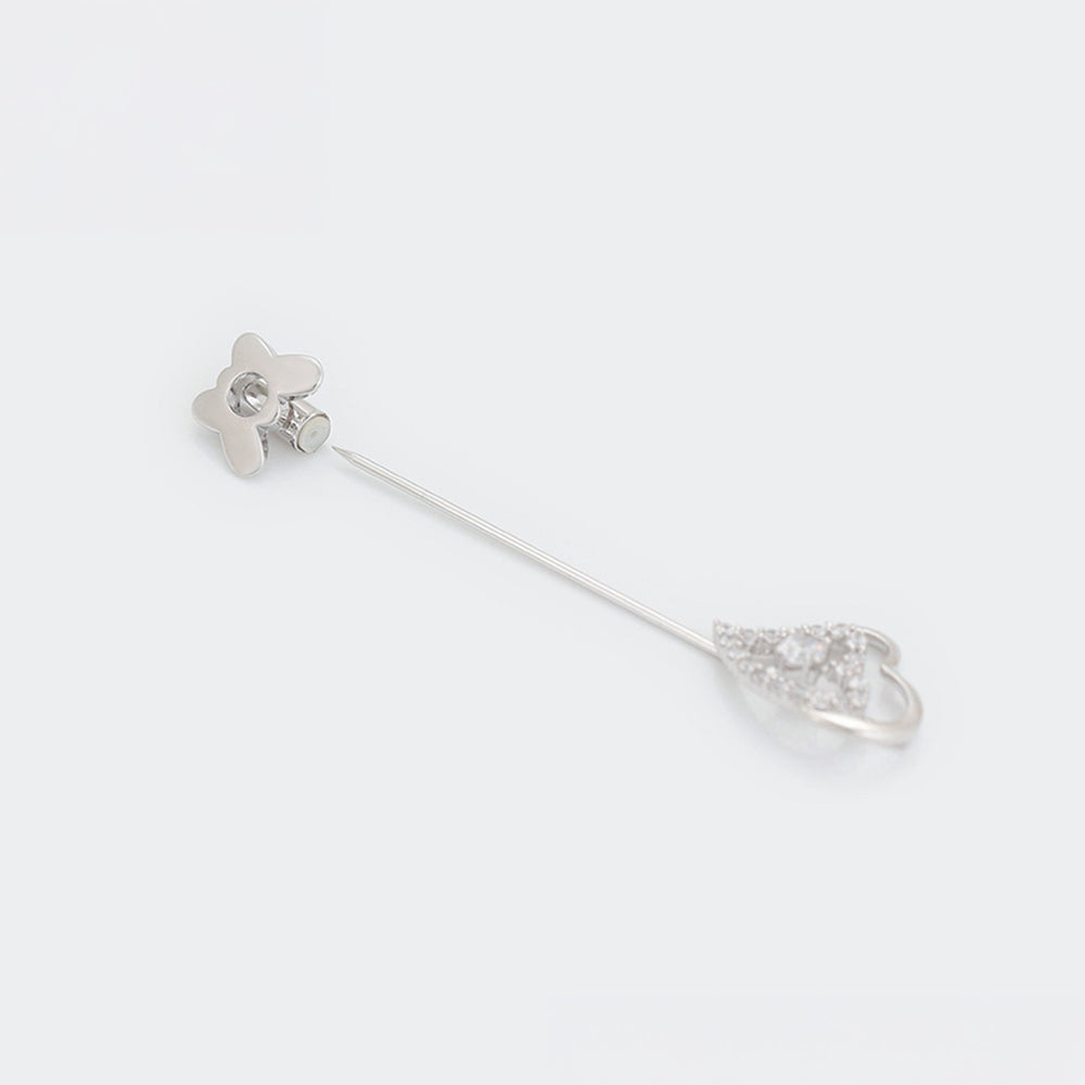 Broche de Aleación Bañado en Oro con Cristal Emporia® Blanco