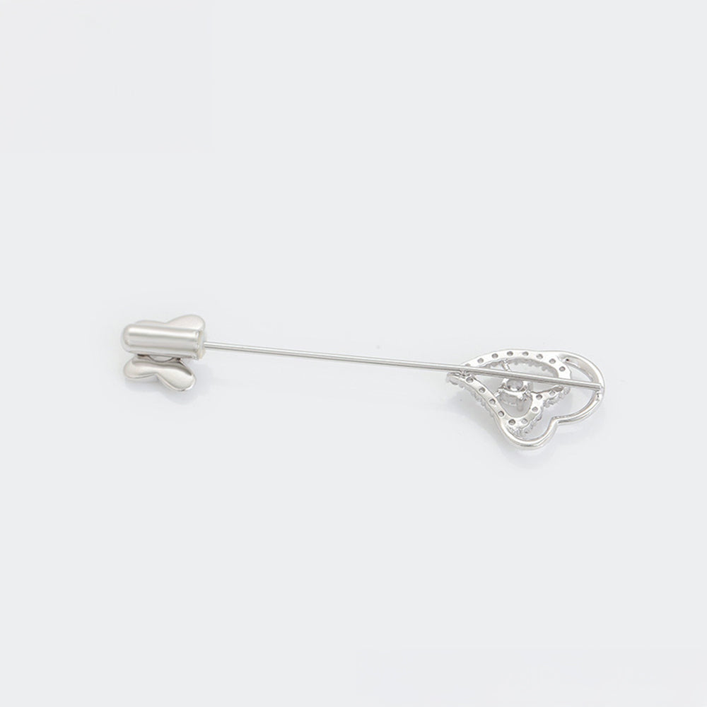 Broche de Aleación Bañado en Oro con Cristal Emporia® Blanco