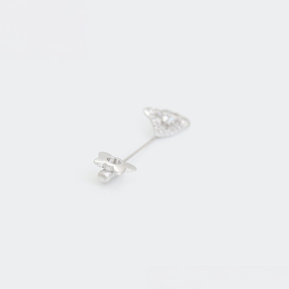 Broche de Aleación Bañado en Oro con Cristal Emporia® Blanco