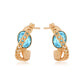 Pendientes de Aleación Bañado en Oro con Cristal Emporia® Azul