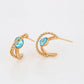 Pendientes de Aleación Bañado en Oro con Cristal Emporia® Azul