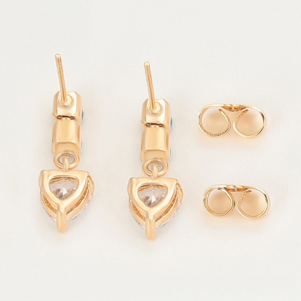 Pendientes de Aleación Bañado en Oro con Cristal Emporia® Verde y Cristal Emporia® Blanco