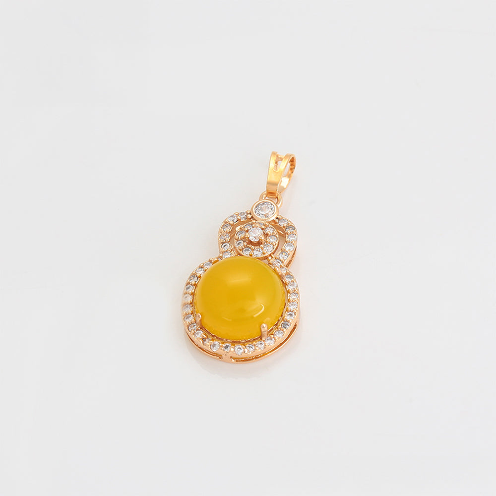 Colgante de Aleación Bañado en Oro con Cristal Emporia® Amarillo y Cristal Emporia® Blanco 2 