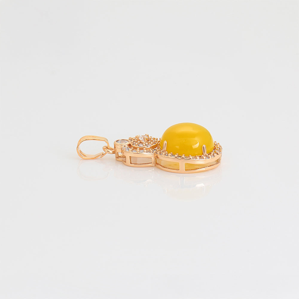 Colgante de Aleación Bañado en Oro con Cristal Emporia® Amarillo y Cristal Emporia® Blanco