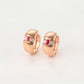 Conjunto de Aleación Bañado en Oro con Cristal Emporia® Rojo y Cristal Emporia® Blanco ( Pendientes +Anillo )