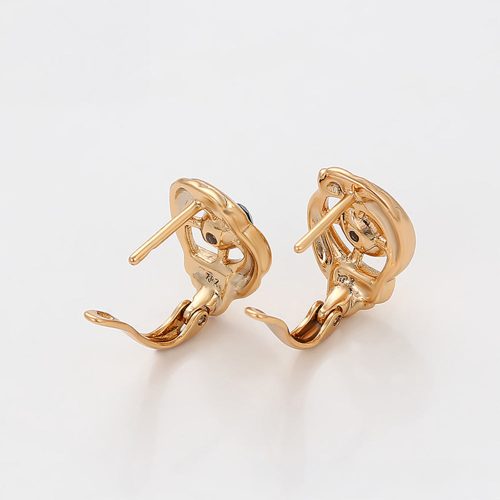 Pendientes de Aleación Bañado en Oro con Cristal Emporia® Verde 7 