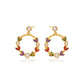 Pendientes de Aleación Bañado en Oro con Cristal Emporia® Rojo y Cristal Emporia® Blanco