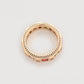 Anillo de Aleación Bañado en Oro con Cristal Emporia® Rojo y Cristal Emporia® Púrpura