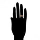 Anillo de Aleación Bañado en Oro con Cristal Emporia® Rojo y Cristal Emporia® Púrpura
