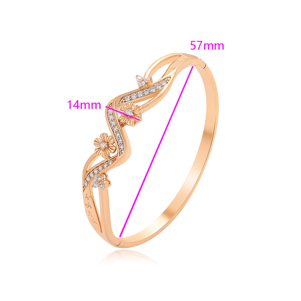 Pulsera de Aleación Bañado en Oro con Cristal Emporia® Blanco 2 