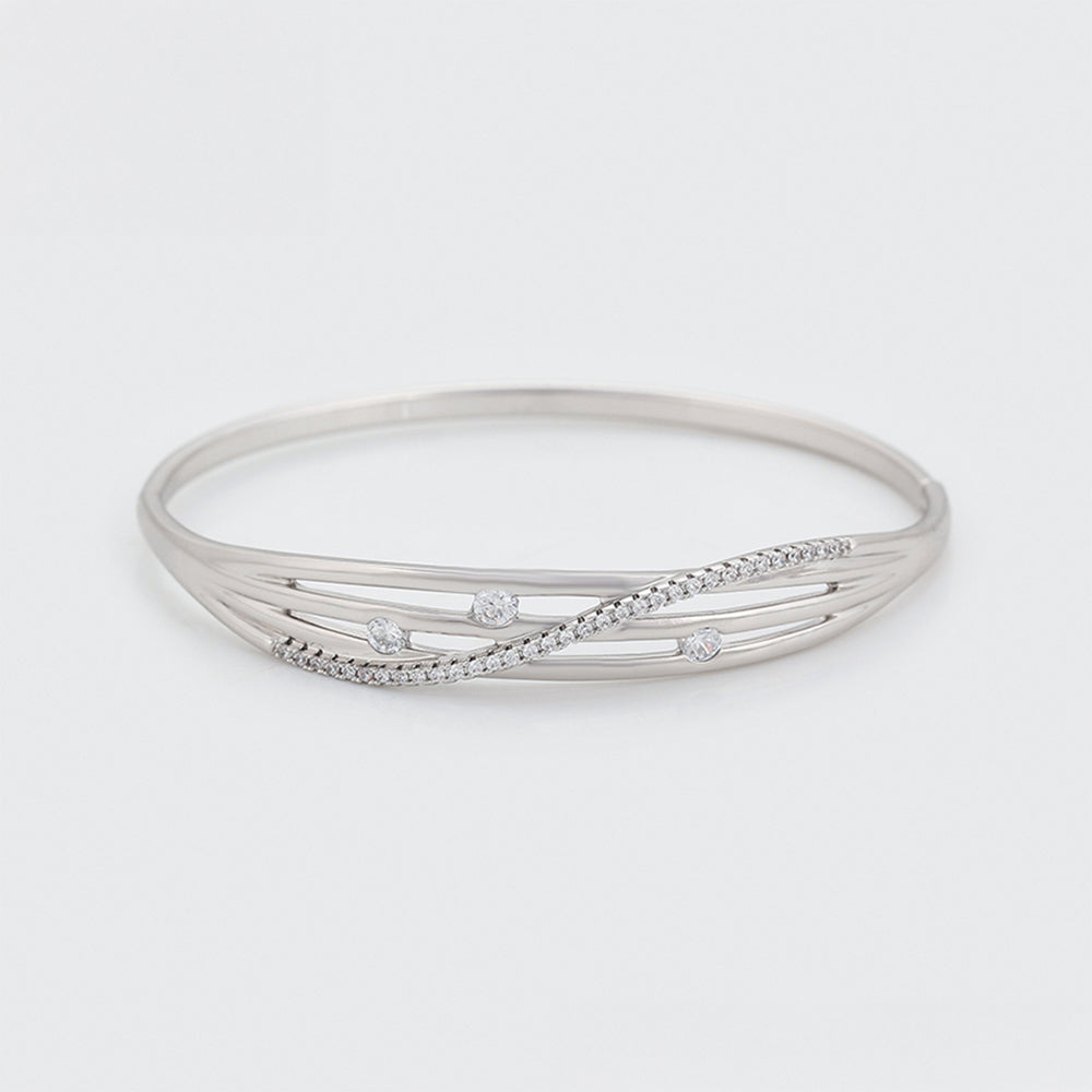 Pulsera de Aleación Bañado en Oro con Cristal Emporia® Blanco 5 