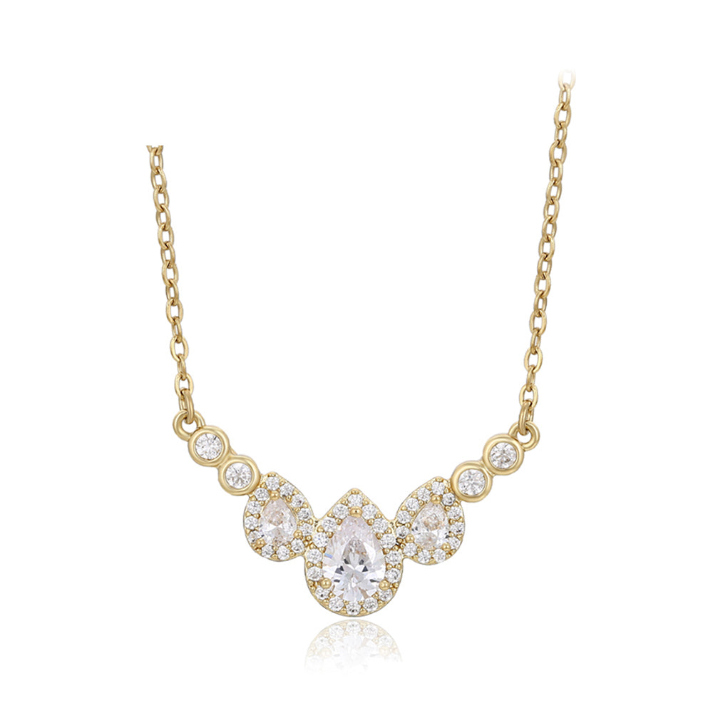 Collar de Aleación Bañado en Oro con Cristal Emporia® Blanco 2 