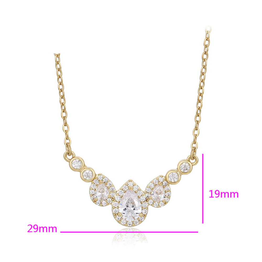 Collar de Aleación Bañado en Oro con Cristal Emporia® Blanco 3 