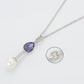 Collar de Aleación Bañado en Oro con Cristal Emporia® Púrpura y Perla de cristal