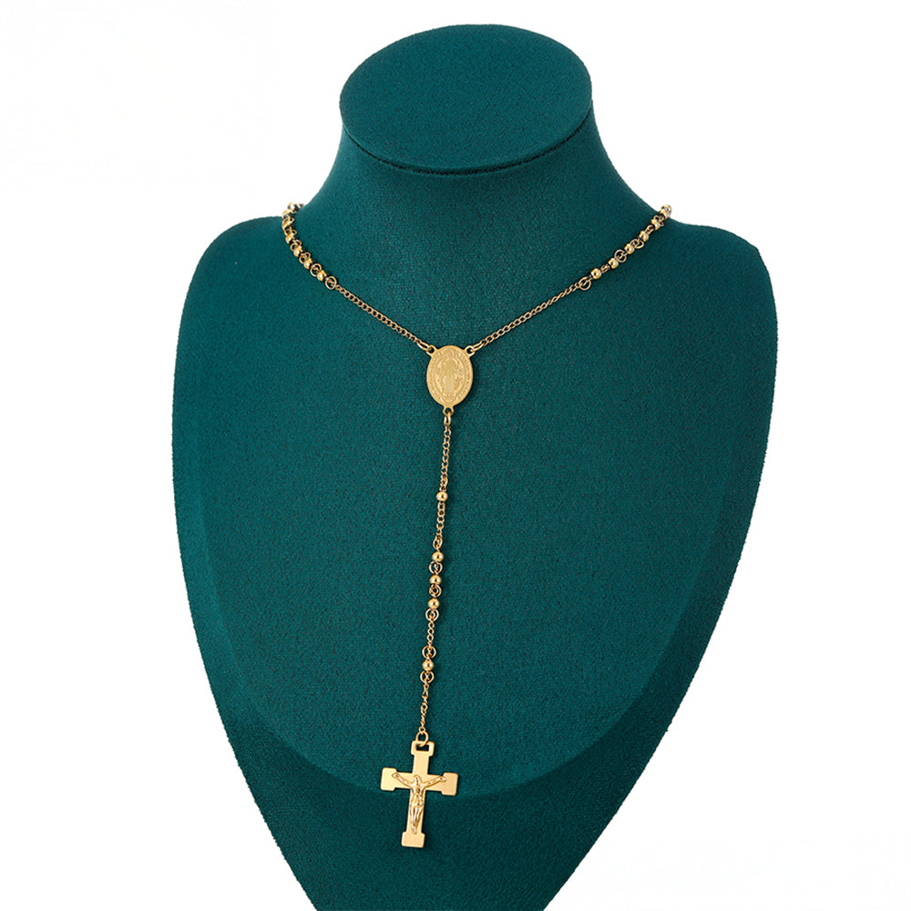 Cruz Collar de Aleación Bañado en Oro ( Collar )