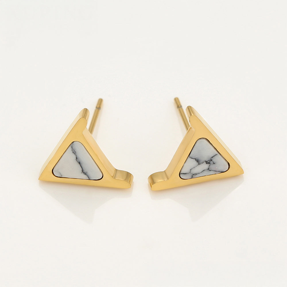 Conjunto de Aleación Bañado en Oro con Cristal Emporia® Blanco ( Collar +Pendientes ) 6 