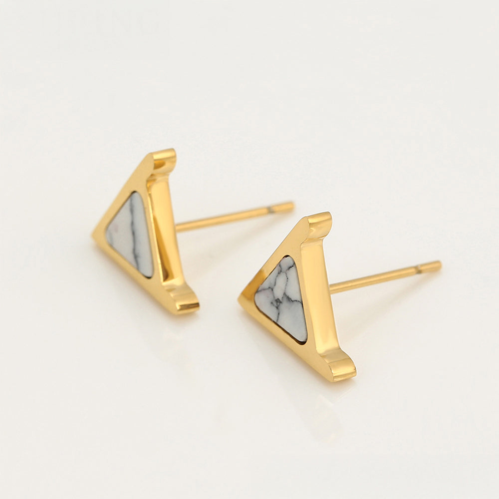 Conjunto de Aleación Bañado en Oro con Cristal Emporia® Blanco ( Collar +Pendientes )