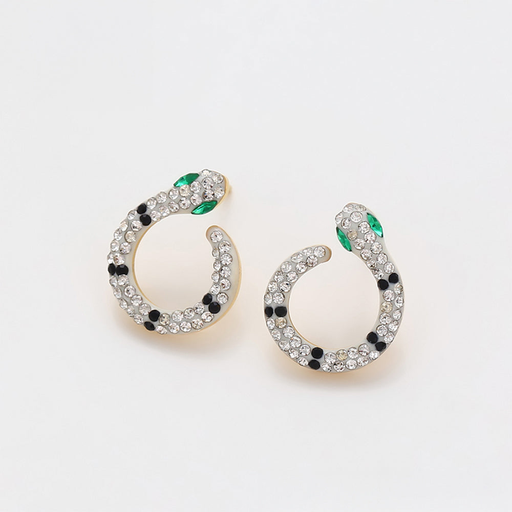 Conjunto de Aleación Bañado en Oro con Cristal Emporia® Verde y Cristal Emporia® Blanco ( Collar +Pendientes ) 8 