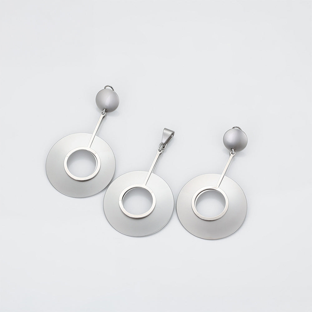 Conjunto de Aleación Bañado en Oro ( Pendientes +Colgante ) 3 