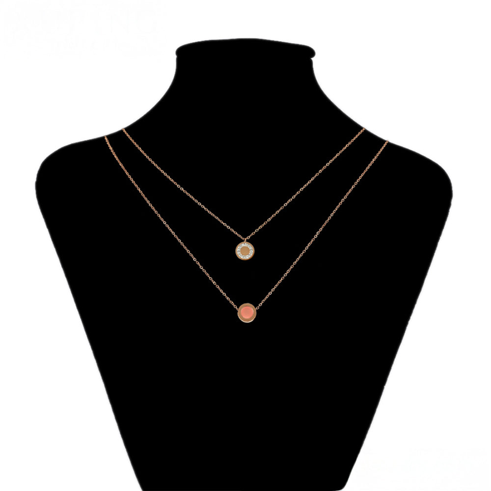 Conjunto de Aleación Bañado en Oro con Cristal Emporia® Rosa y Cristal Emporia® Blanco ( Collar +Pulsera )