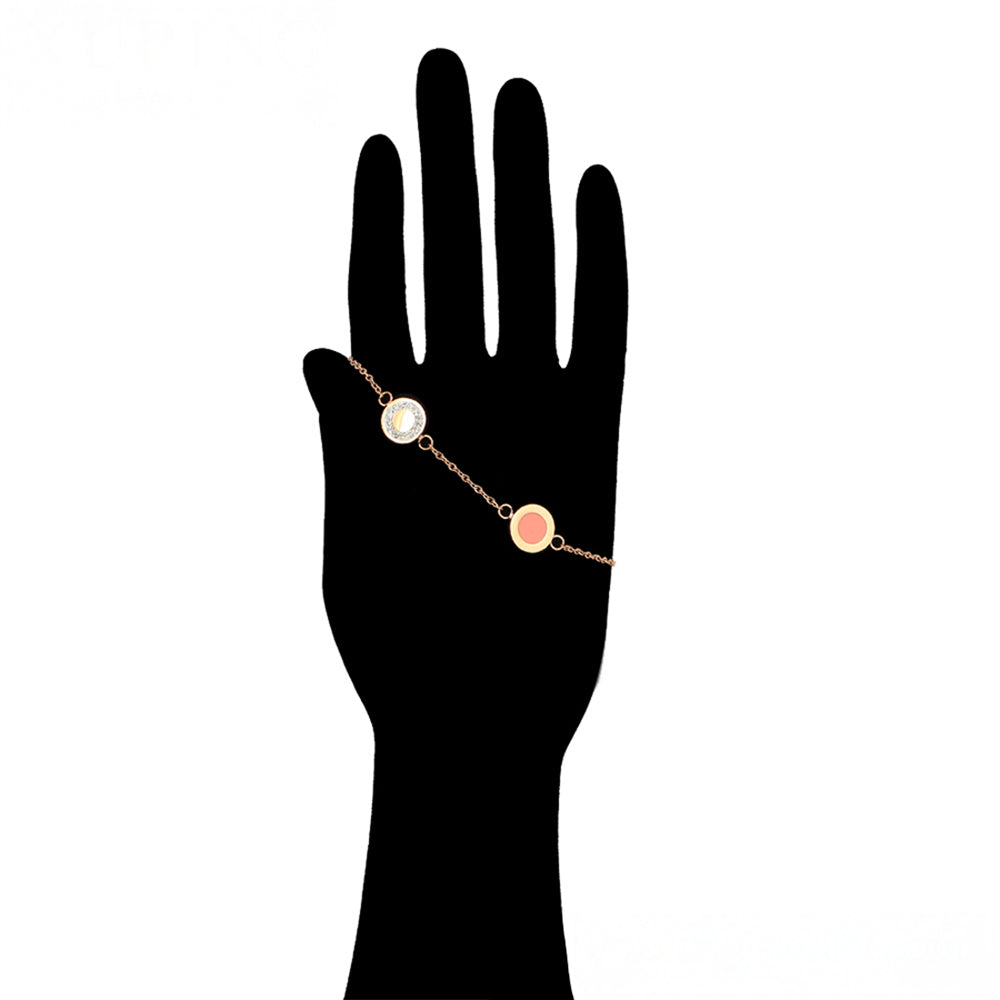 Conjunto de Aleación Bañado en Oro con Cristal Emporia® Rosa y Cristal Emporia® Blanco ( Collar +Pulsera ) 10 