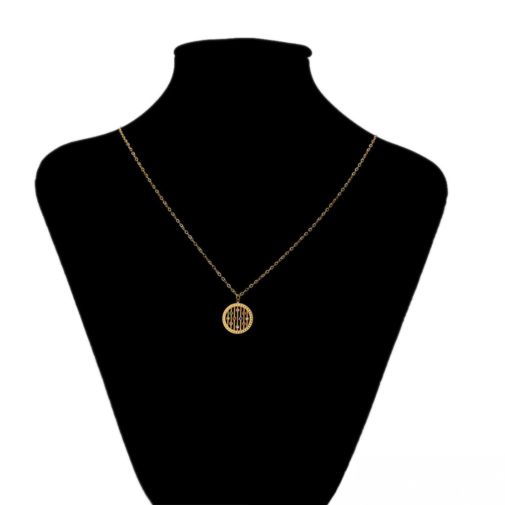 Conjunto de Aleación Bañado en Oro con Cristal Emporia® Rojo y Cristal Emporia® Azul ( Collar +Pendientes +Pulsera +Colgante ) 6 
