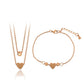 Conjunto de Aleación Bañado en Oro ( Collar +Pulsera )
