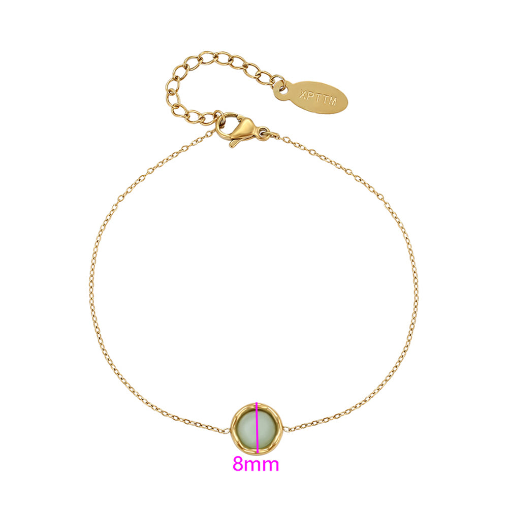 Pulsera de Aleación Bañado en Oro con Cristal Emporia® Verde 2 