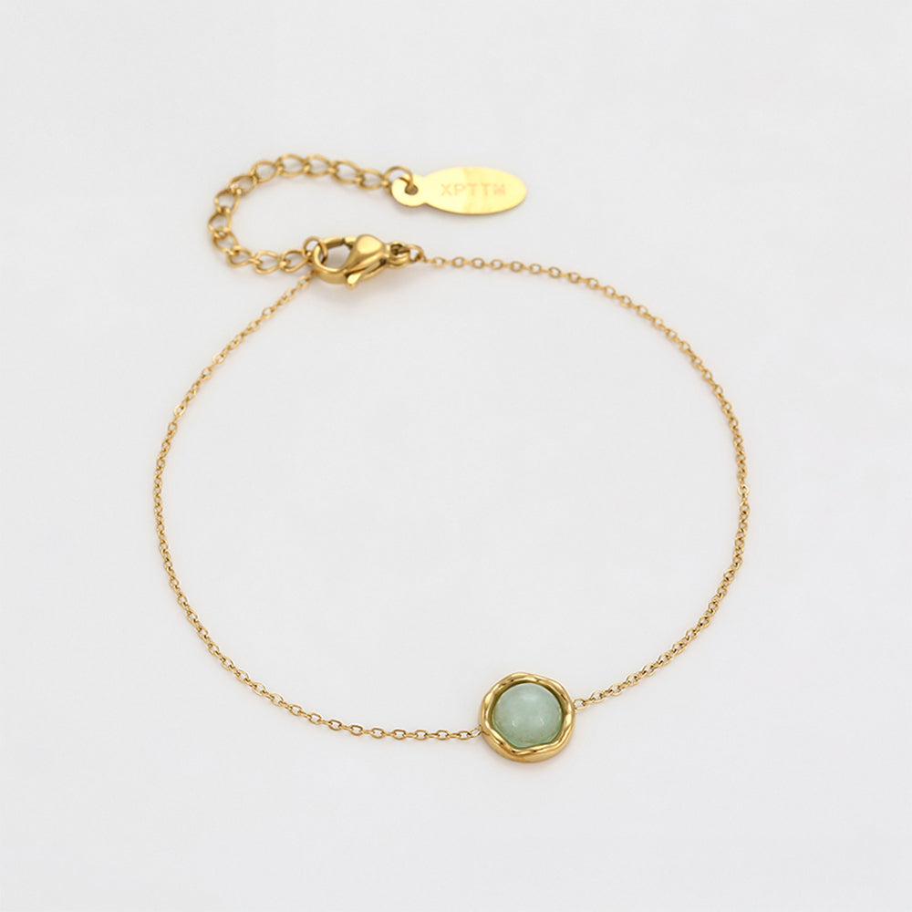 Pulsera de Aleación Bañado en Oro con Cristal Emporia® Verde 3 