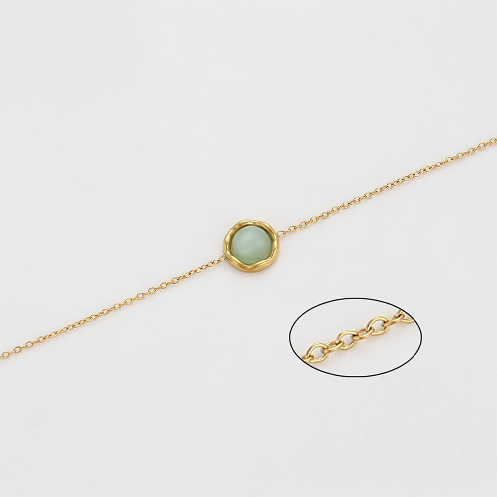 Pulsera de Aleación Bañado en Oro con Cristal Emporia® Verde 5 