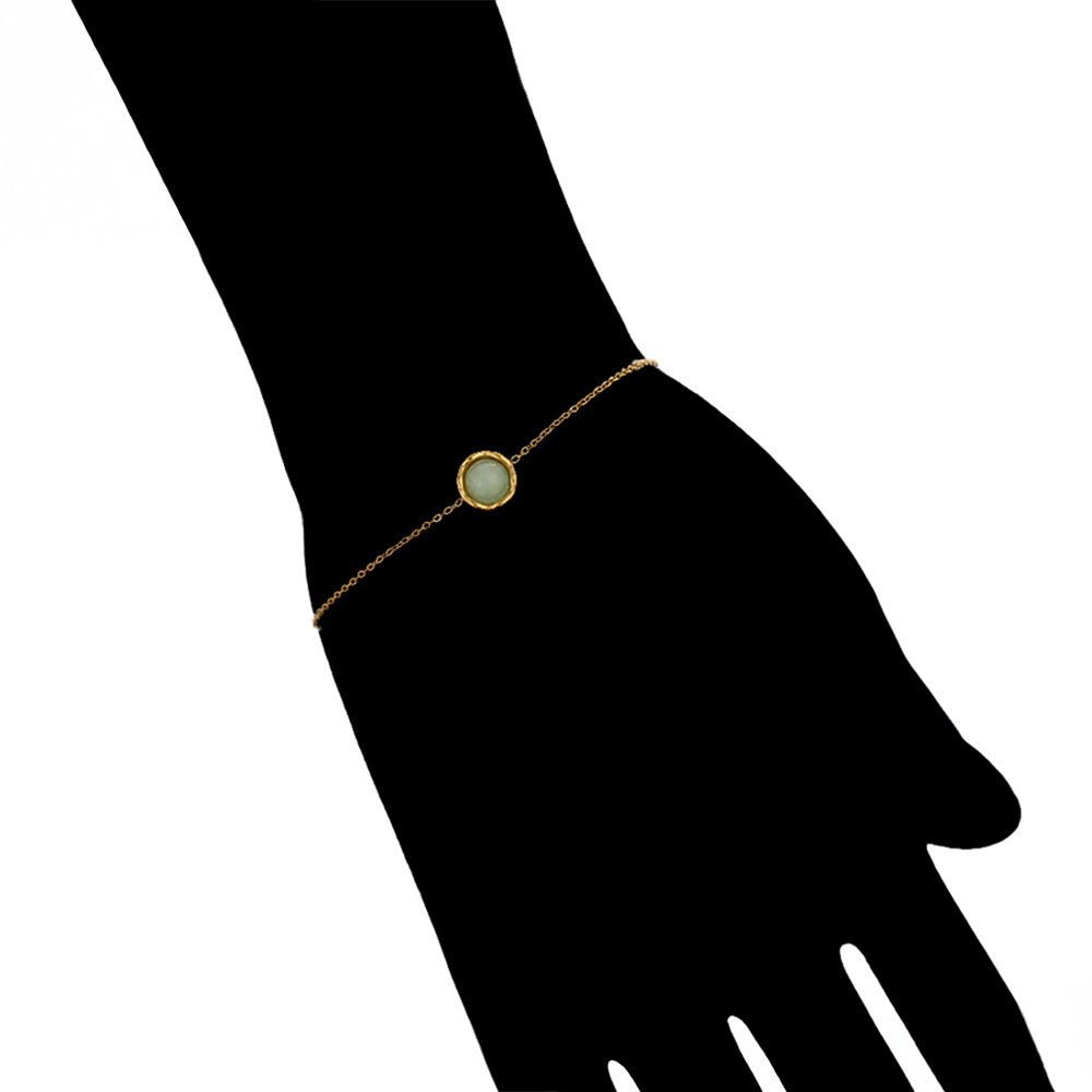 Pulsera de Aleación Bañado en Oro con Cristal Emporia® Verde 8 