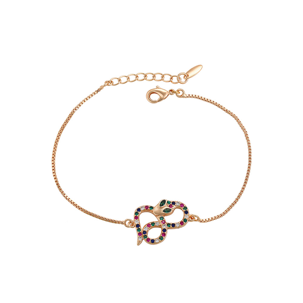 Pulsera de Aleación Bañado en Oro con Cristal Emporia® Rojo y Cristal Emporia® Verde 1 