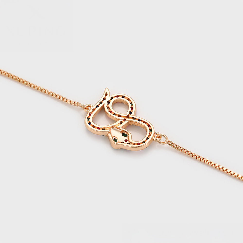 Pulsera de Aleación Bañado en Oro con Cristal Emporia® Rojo y Cristal Emporia® Verde 6 