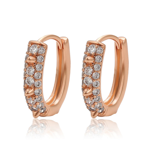 Pendientes de Aleación Bañado en Oro con Cristal Emporia® Blanco