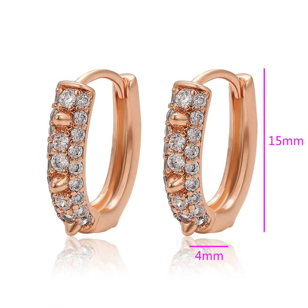 Pendientes de Aleación Bañado en Oro con Cristal Emporia® Blanco 2 