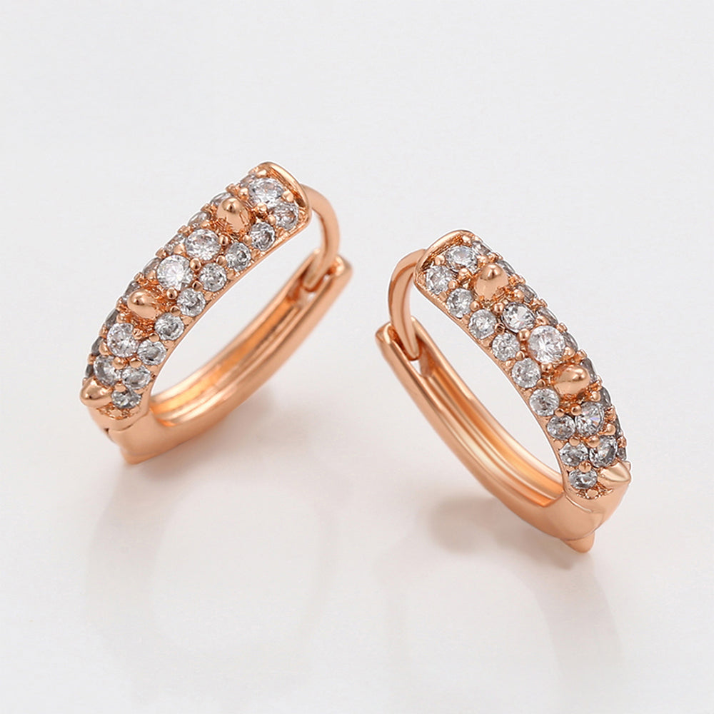 Pendientes de Aleación Bañado en Oro con Cristal Emporia® Blanco 4 
