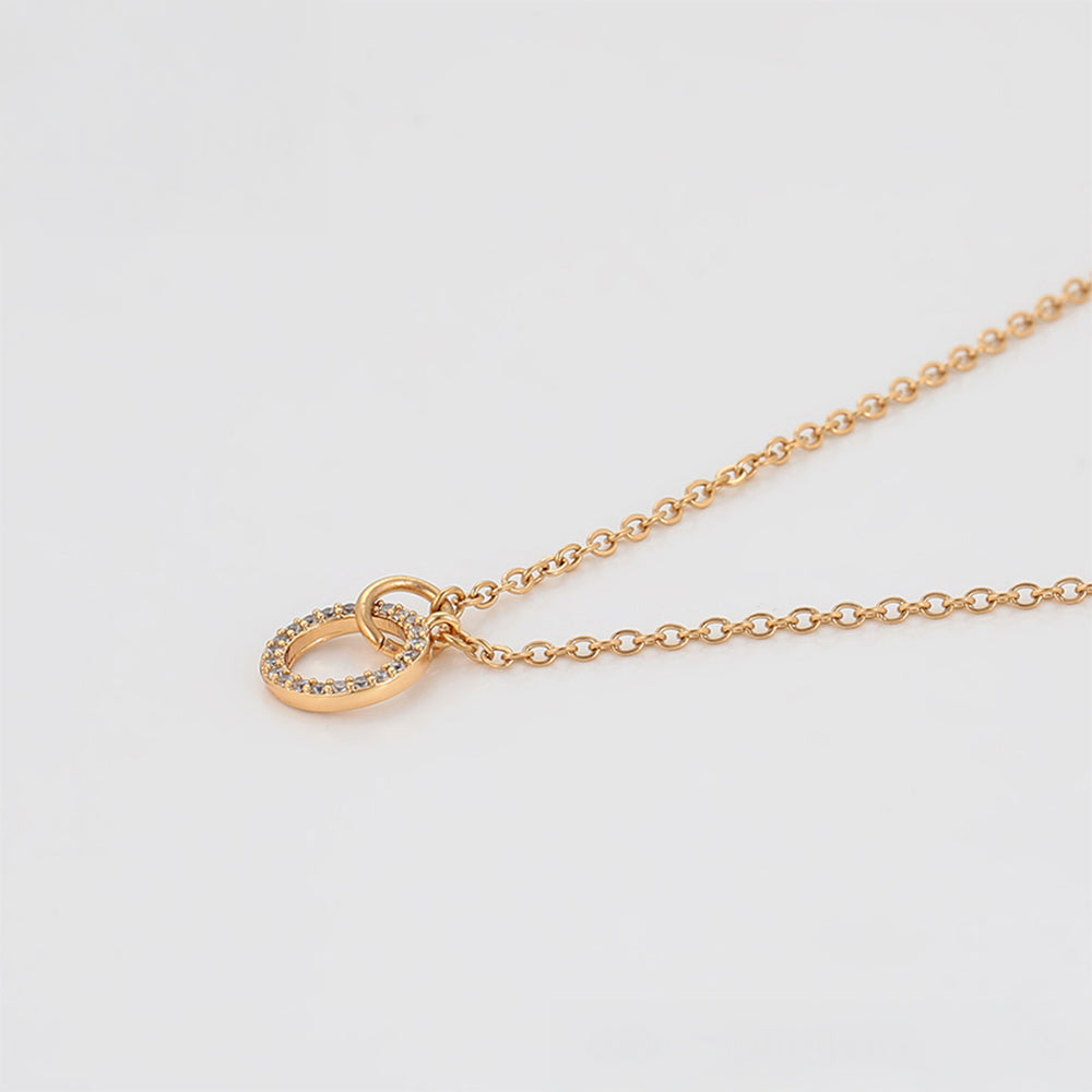 Collar de Aleación Bañado en Oro con Cristal Emporia® Blanco 4 