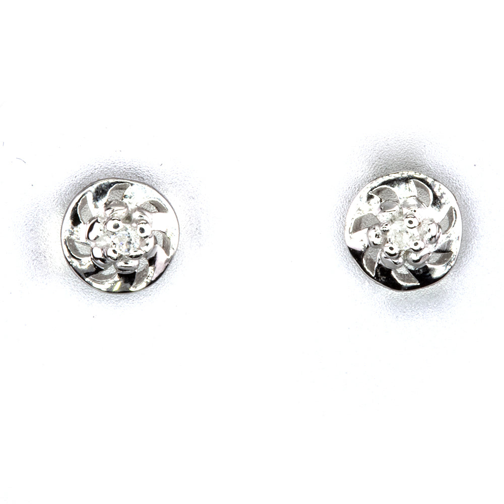 Pendientes de Plata con Diamante 3 