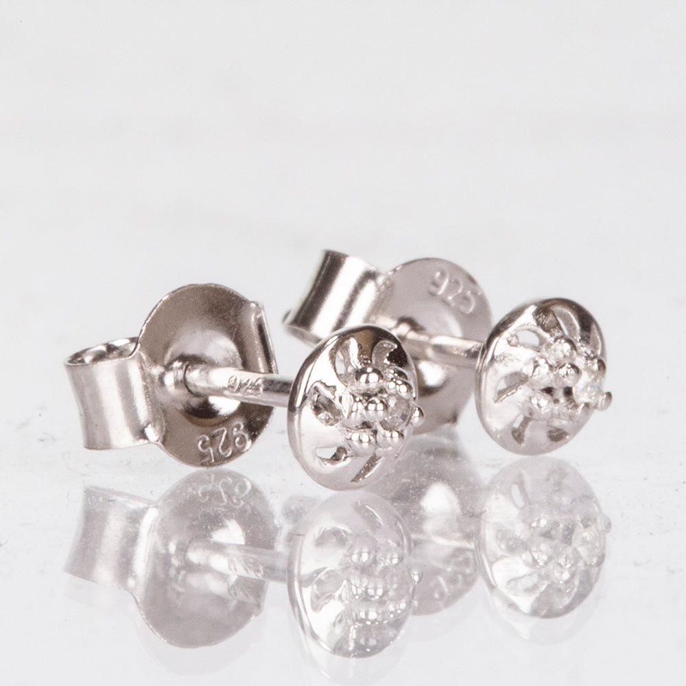 Pendientes de Plata con Diamante 5 